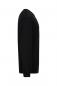 Preview: The image displays a black sweatshirt from a side view. It features long sleeves and a round neckline, with a simple, straight cut and elastic cuffs at the sleeves and hem.