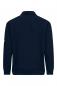 Preview: The image shows a dark blue polo shirt. It has long sleeves, a classic collar, and is plain in design. There is a small, yellow emblem on one sleeve.