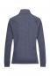 Preview: Das Bild zeigt einen dunkelblauen Pullover mit langem Arm und Stehkragen. Er hat feine, horizontale Streifen und eine schlichte, sportliche Form. Der Rücken ist sichtbar.