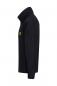 Preview: The image shows a black sweater with a high collar. It has long sleeves and a simple shape. There is a yellow logo on the left chest side.