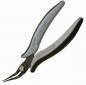 Preview: The image shows a pair of pliers with long, pointed jaws. The handle is ergonomically designed, black and gray. The pliers are well suited for precise tasks.