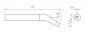 Preview: The image shows a technical drawing of a curved object with the dimensions: length 23 mm, a bend of 30°, and a diameter of 0.8 mm at one end.