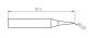 Preview: The image displays a technical drawing of a sharp object that is 18.5 mm long. It features a cylindrical shape with a rounded tip (radius 0.05 mm).