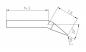 Preview: The image shows a technical drawing of a tool. It has a pointed shape with measurements: 14.5 mm length, 7.8 mm width, and a 30-degree angle. Top rounding: 0.1 mm.