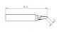 Preview: The image displays a technical drawing of a tool with a length of 16.6 units. The edge is angled and features an opening at the tip, which is slightly beveled.