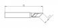 Preview: The image displays a technical drawing of a tool. It features a straight, wide edge and an angled tip. Dimensions are provided: 18 mm wide, 2.5 mm height.