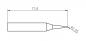 Preview: The image displays a technical drawing of an object measuring 17.8 mm in length with a sharp, rounded shape. The tip is slightly tilted and has a radius of 0.05 mm.