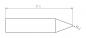 Preview: The image depicts a technical drawing of an object measuring 27.5 units in length with a tapered shape. There is a rounded edge (radius 0.2) at one corner.