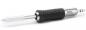 Preview: The image shows a soldering iron with a round, ridged black handle and a silver metal tip. The name "Weller" is written on the handle. The iron has a sleek shape.