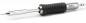Preview: The image shows a screwdriver with an ergonomic, rubberized black-striped handle. The metal tip is shiny and narrow, the handle has a silver surface.
