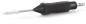 Preview: In the image, a soldering iron is visible. It has a black, rubberized handle with grooves for better grip. The tip is made of metal and slightly shaped to allow for precise work.