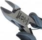 Preview: The image shows a pair of pliers with sharp, pointed blades, made of metal with a shiny finish. The handles are black with gray rubber elements for better grip.