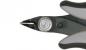 Preview: The image shows a pair of pliers with a pointed, narrow cutting edge. The handle is ergonomically designed, with non-slip rubber coatings. The metal seat has a small, round screw in the center.