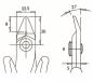 Preview: The image displays technical drawings of a tool or a device. It includes dimensions and proportions such as widths, heights, and radii. On the left is a front view, on the right a side view.