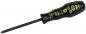 Preview: The image shows a black screwdriver with a yellow imprint. The handle is ergonomically designed. The blade is long and straight, suitable for Phillips screws.