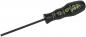 Preview: The image shows a screwdriver with a long, slender, black handle and a metal tip. There are green letterings and symbols on the handle.