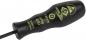 Preview: The image shows a black screwdriver with an ergonomic handle. The handle has green prints with a model number and the note "Made in Germany". The screwdriver has a long, thin blade.