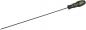 Preview: The image shows a long, slender screwdriver with a grippy, black handle. The handle features yellow lettering and a solid, thin metal tip.