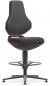 Preview: The chair features an ergonomic, black faux leather seat with a high, shell-shaped backrest. It stands on a sturdy, round base with five casters for mobility.