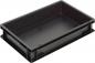 Preview: The image displays a rectangular, flat box made of black plastic. It features high, straight sides and a smooth interior, ideal for storing items.