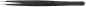 Preview: Das Bild zeigt eine schwarze Pinzette mit einer schlanken, spitzen Form. Die Oberfläche ist matte, mit einer rutschfesten Textur am Griff. Ideal für präzise Arbeiten oder feine Entnahmen.
