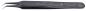 Preview: The image shows a sharp stainless steel tweezer. It is coated in black and has a smooth surface. On the metal, inscriptions such as "anti-acid" and "stainless" can be read.
