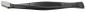 Preview: The image shows a black tweezer with a flat, wide tip and a ridged handle. It is slim and slightly curved, which makes handling easier.
