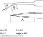 Preview: The image shows a technical drawing of a pair of pliers. Dimensions are provided: A = 27 mm, B = 7 mm, C = 0.1 mm. An angle of 40° is also displayed. The illustration conveys precise dimensions.