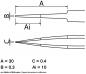 Preview: The image displays technical drawings with dimensions in millimeters. At the top are two parallel lines labeled A, B, and Ai. Below is another line with the dimensions C and B.