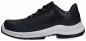 Preview: The shoe is black with a white sole. It has a perforated upper for ventilation and a sporty, modern shape. The laces are black and the heel is slightly elevated.
