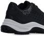 Preview: The image shows a black shoe with a modern design. The surface has a textured, glossy texture with triangular patterns. The sole is white and treaded.