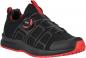 Preview: The shoe is black with red accents. It features a lightweight, breathable upper and a grippy sole. A special closure system ensures a comfortable fit.