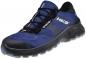 Preview: The shoe is a sporty, blue sneaker with a tight, breathable upper. The sole is stable and profiled, ideal for outdoor activities. Snaps on the top ensure a good grip.