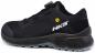 Preview: The image shows a black sports shoe with a breathable upper. It has a sturdy sole with good grip and a convenient quick-lacing mechanism.