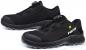 Preview: The image shows a pair of black athletic shoes. They feature a breathable, mesh upper and a grippy sole. At the top, there is a convenient lacing mechanism.