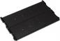 Preview: The image shows a rectangular, flat object in black with several parallel grooves or stripes that give the object a textured surface. It has sharp edges and corners.