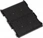 Preview: The image shows a black, rectangular plastic plate with many long, parallel grooves. It has small notches on the sides and appears sturdy and functional.