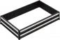 Preview: The image shows a rectangular, open basket with black plastic edges and vertical structural elements. The inner surface is empty and smooth, ideal for storage.