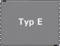 Preview: The image shows a gray rectangular background with the large white inscription "Type E" in the middle. On the sides, small notches or indentations can be seen.