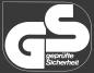 Preview: The image displays a logo with the letters "GS" in a modern font style. Below it, in smaller letters, reads "certified safety". It is designed simply and clearly.
