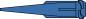 Preview: The image shows a long, narrow cone in blue. The tip is sharply pointed, while the base is wider and flat. On the right, a small notch can be seen.