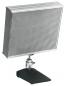 Preview: The image displays a speaker with a square metal grille front. It is mounted on a sturdy black base and features an adjustable holder that allows it to be positioned in various angles.