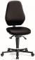 Preview: The chair is ergonomic, with a high, rounded backrest and a wide, flat seat. It is black, has casters, and a height-adjustable feature.
