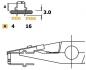 Preview: Das Bild zeigt technische Zeichnungen. Oben ist ein Querschnitt mit Höhenangaben (3.0) und Mindest- (4) sowie Höchstwert (16) für eine Dimension gekennzeichnet. Unten ist eine seitliche Ansicht eines Objekts.