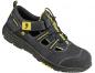 Preview: The image shows a black sports shoe with yellow and gray tones. It features a breathable design, quick lacing, and an adjustable strap over the instep. The sole is stable and slip-resistant.