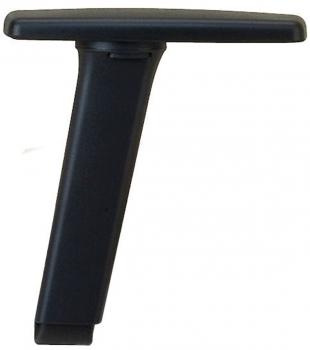 The image shows a black T-shaped handle. The upper part is wide and flat, while the lower part is narrower and elongated. The handle has a smooth surface.