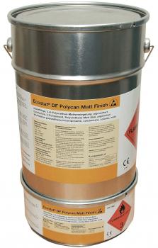 The image shows a round metal container that is sealed with a lid. Various instructions and warning symbols are displayed on a white label on the surface.