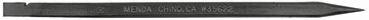 The image shows a long, narrow wooden stick with a sharp, pointed edge. The surface is smooth and dark brown to black. The stick appears robust and stable.