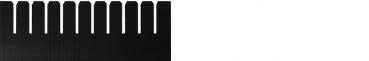 The image displays a black, rectangular shape with a width of 253 mm and a height of 120 mm. At the top, there are two notches, each spaced 110 mm apart.