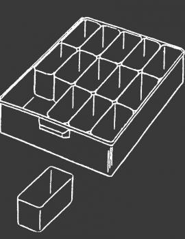 Einsatz, leitfähig, schwarz 109x47x52 mm, für Schubfach Größe 3.0